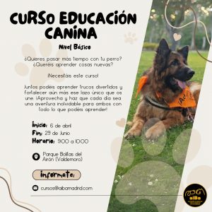CURSO DE EDUCACIÓN CANINA – ABRIL 2023